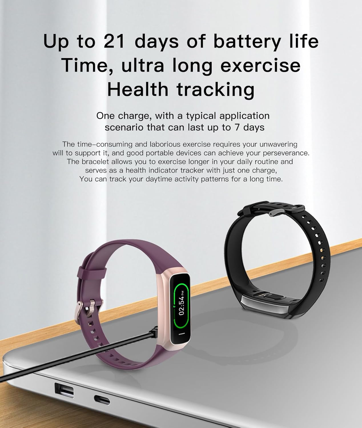 Health and Fitness Tracker for Men and Women, AMOLED Display, Compatible with Android and iOS, Features Alarm, Stopwatch, Blood Pressure Monitoring, Calorie Tracking, and IP68 Waterproof Rating